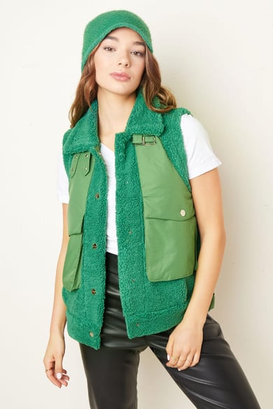 Body warmer en peluche Vert S h5 Image2